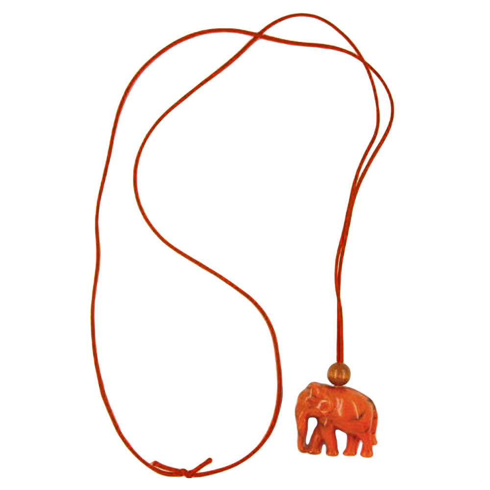 Kette  Elefant  orange-marmor