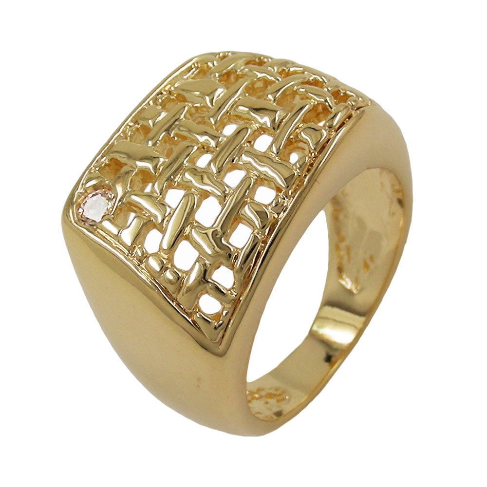 Ring, 15mm gold-plattiert Zirkonia