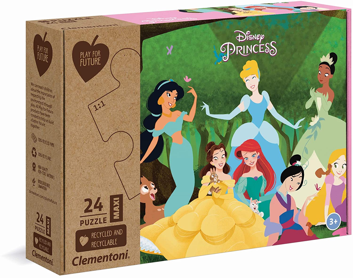 Clementoni 20257 - Princess - 24 Teile Puzzle -  Special Series Puzzle - Maxi Play for Future