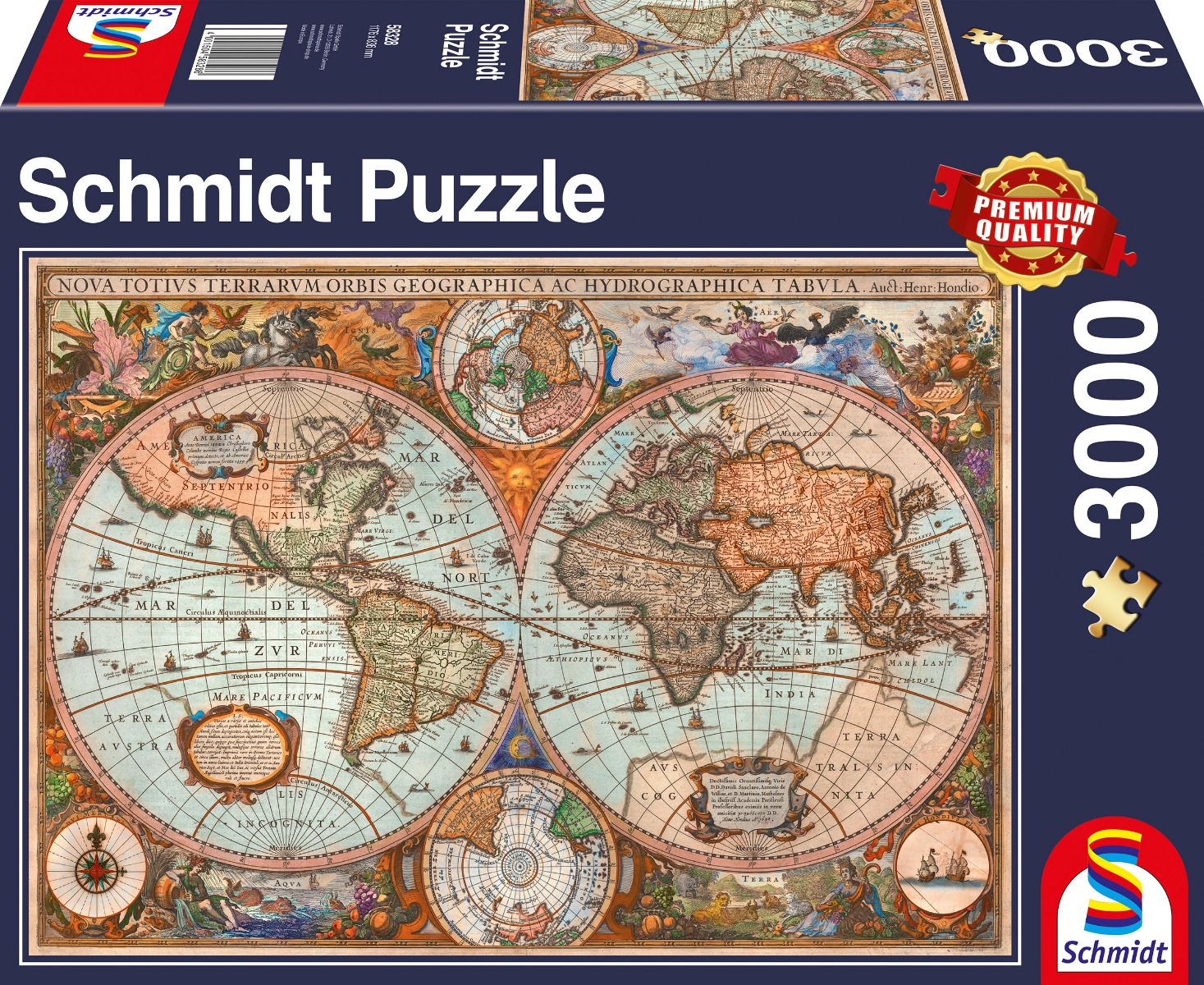 Antike Weltkarte - 3000 Teile Puzzle