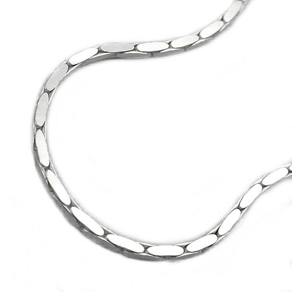 Halskette 1,4x1,4mm Kobrakette 4x diamantiert Silber 925 50cm