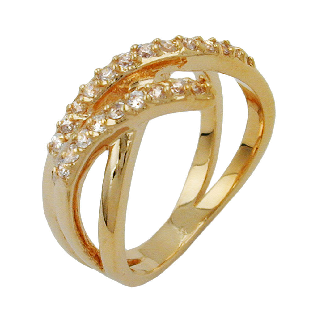 Ring, Zirkonia, vergoldet 3 Mikron