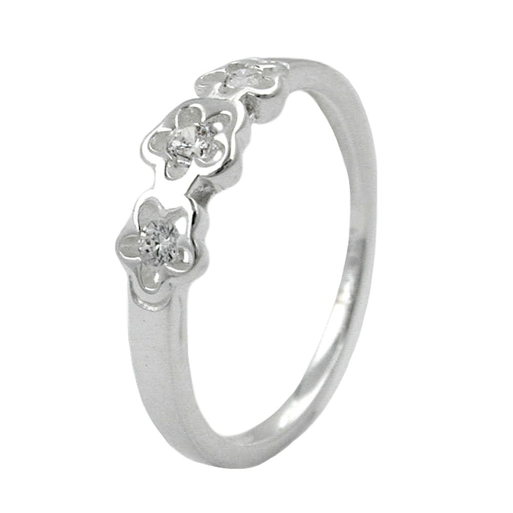 Ring Blumen Zirkonias Silber 925 Ringgröße 50