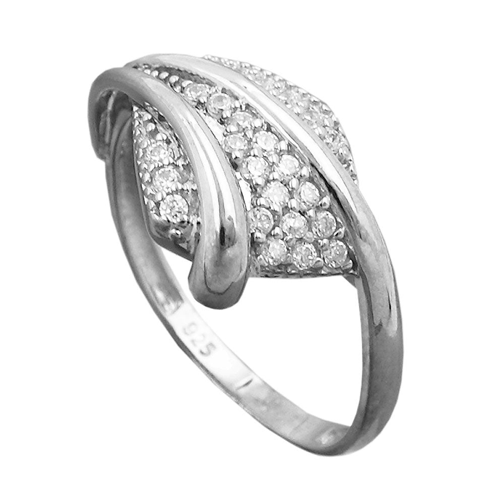 Ring 11mm mit vielen Zirkonias glänzend rhodiniert Silber 925 Ringgröße 62